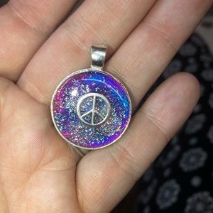 Handcrafted peace sign necklace pendant